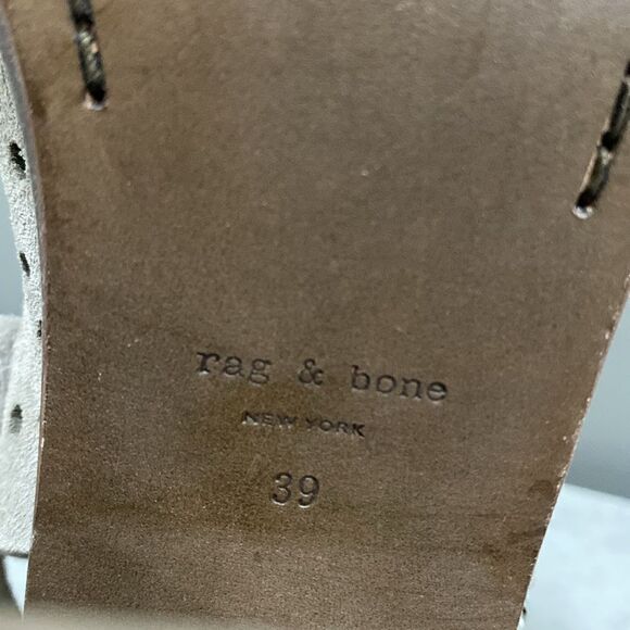 Rag & Bone Wyatt Taupe Perforated Open Toe Booties Size 39 US 9 - Picture 15 of 16